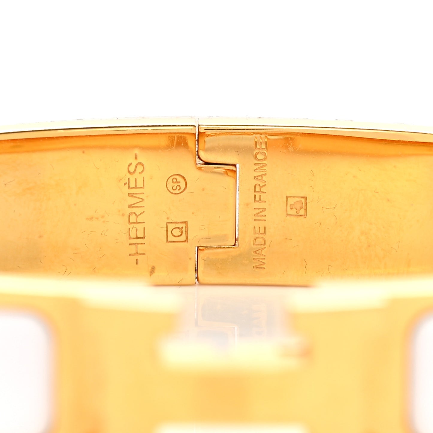 Enamel Narrow Clic Clac H Bracelet GM White