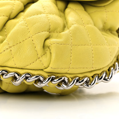 Chanel Washed Lambskin Quilted Mini Chain Around Flap Yellow 10 of 15