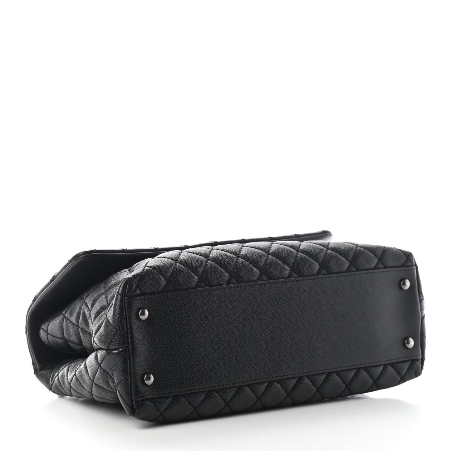 Caviar Quilted Medium Coco Handle Flap Black