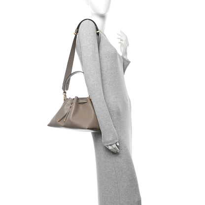 Jimmy Choo Smooth Shiny Calfskin Cinch M Bucket Bag Taupe 2 of 11