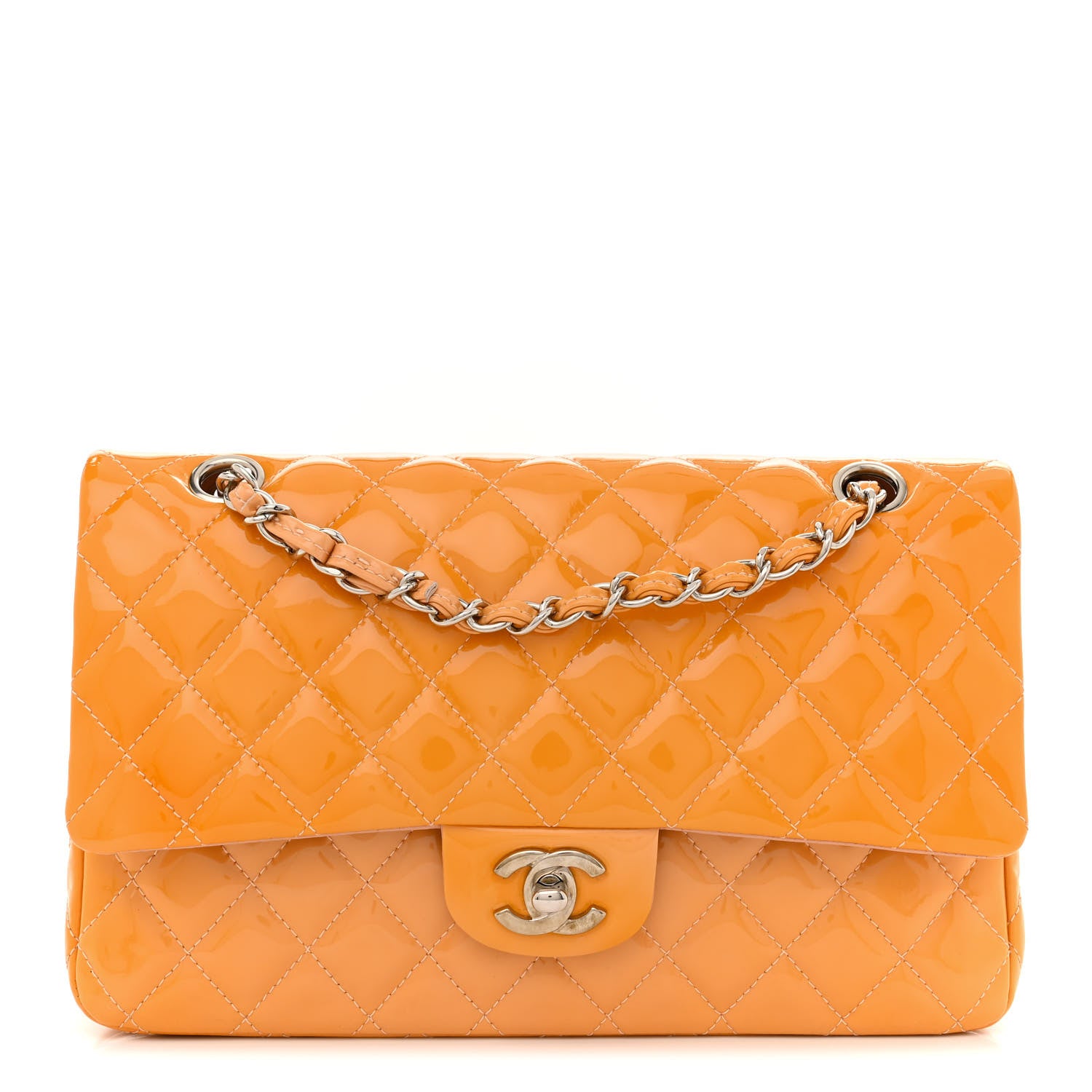 Chanel Patent Quilted Medium Double Flap Light Pink 1 of 12