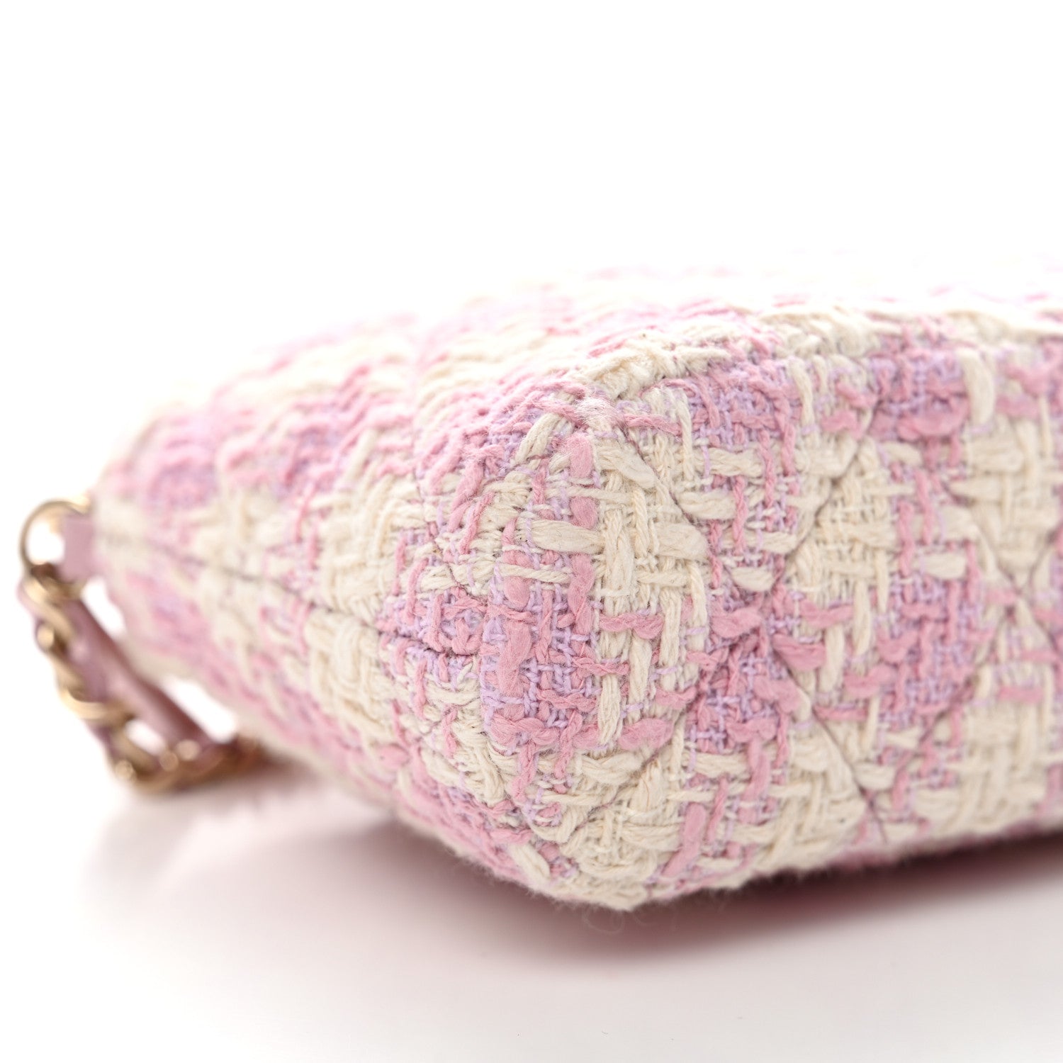 Chanel Tweed Quilted Mini Clutch With Chain Pink 1826629