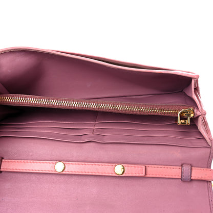 Miu Miu Nappa Matelasse Bicolor Wallet On Chain Loto Orchide 4 of 20