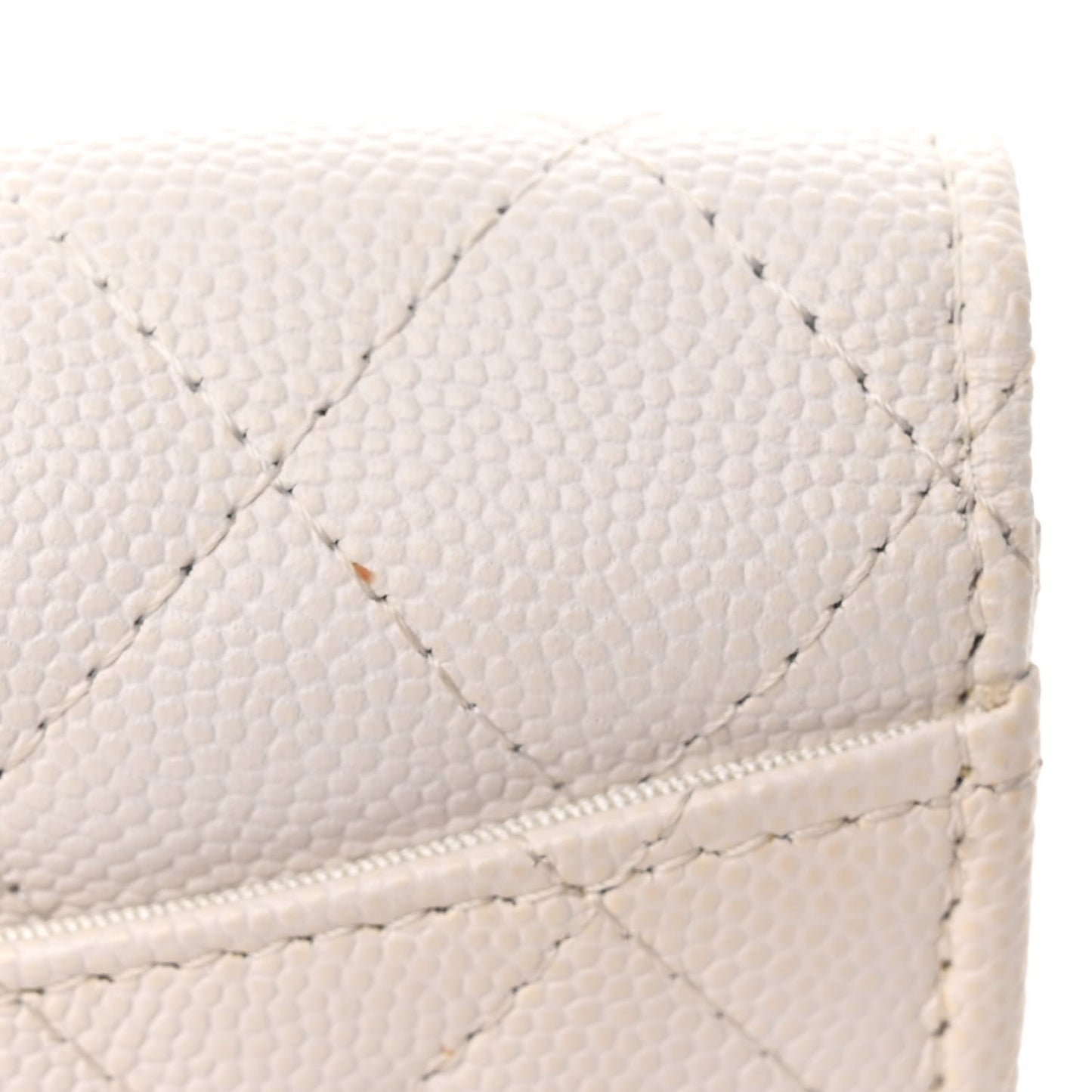 Caviar Quilted Medium Flap Wallet White