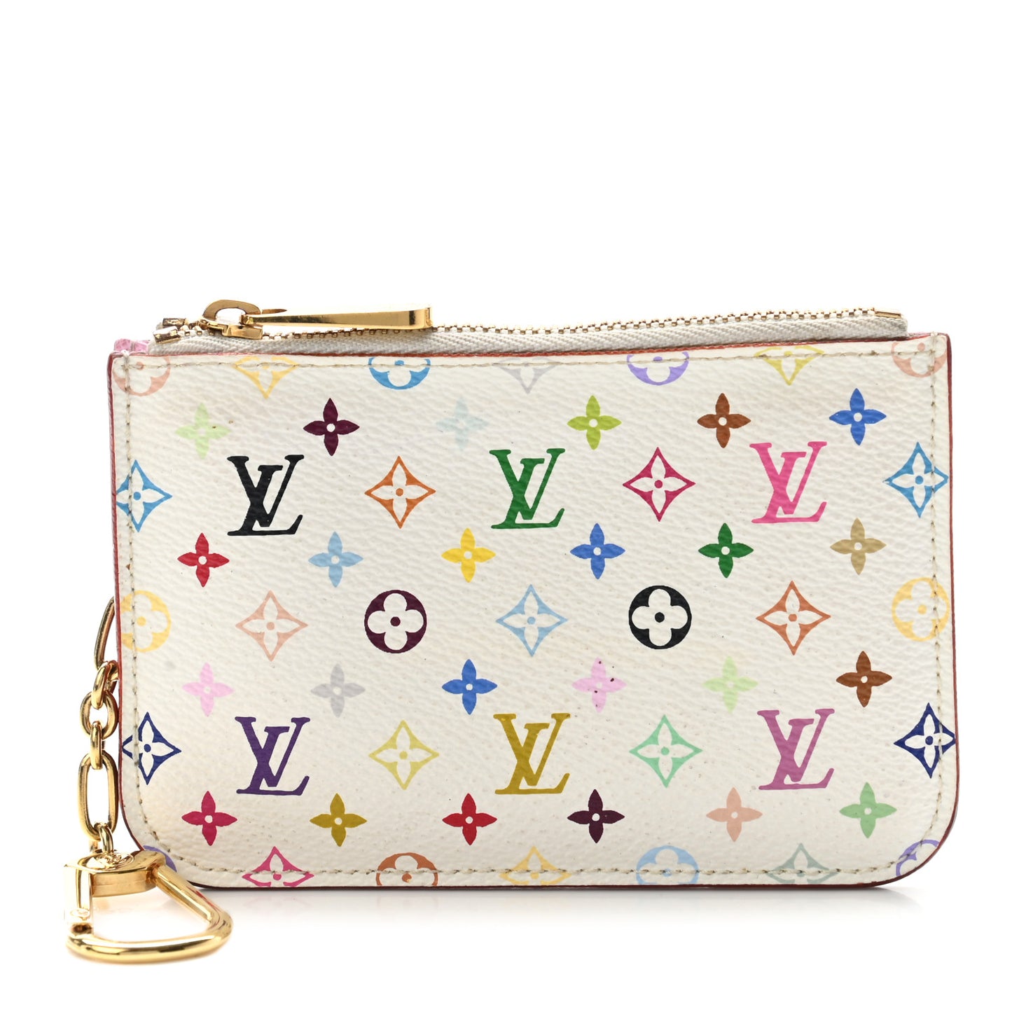 Monogram Multicolor Key Pouch White Litchi