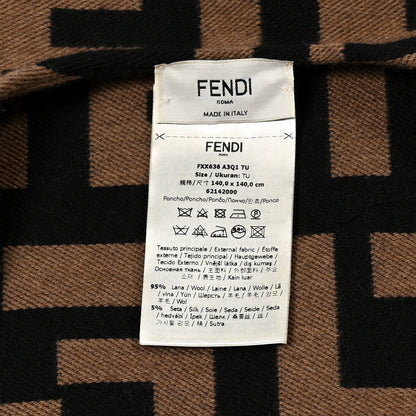Fendi Wool Silk FF Poncho Camel 3 of 3