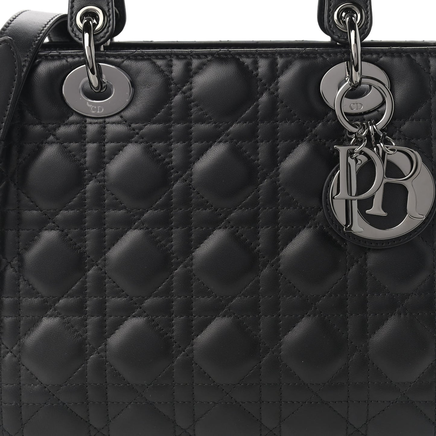 Lambskin Cannage Medium Lady Dior Black
