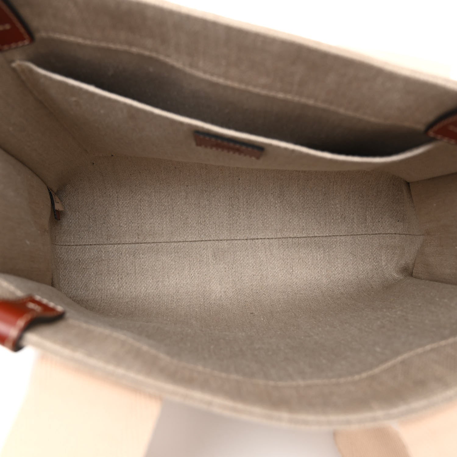 Chloe Cotton Calfskin Medium Woody Ribbon Tote White Brown 6 of 13