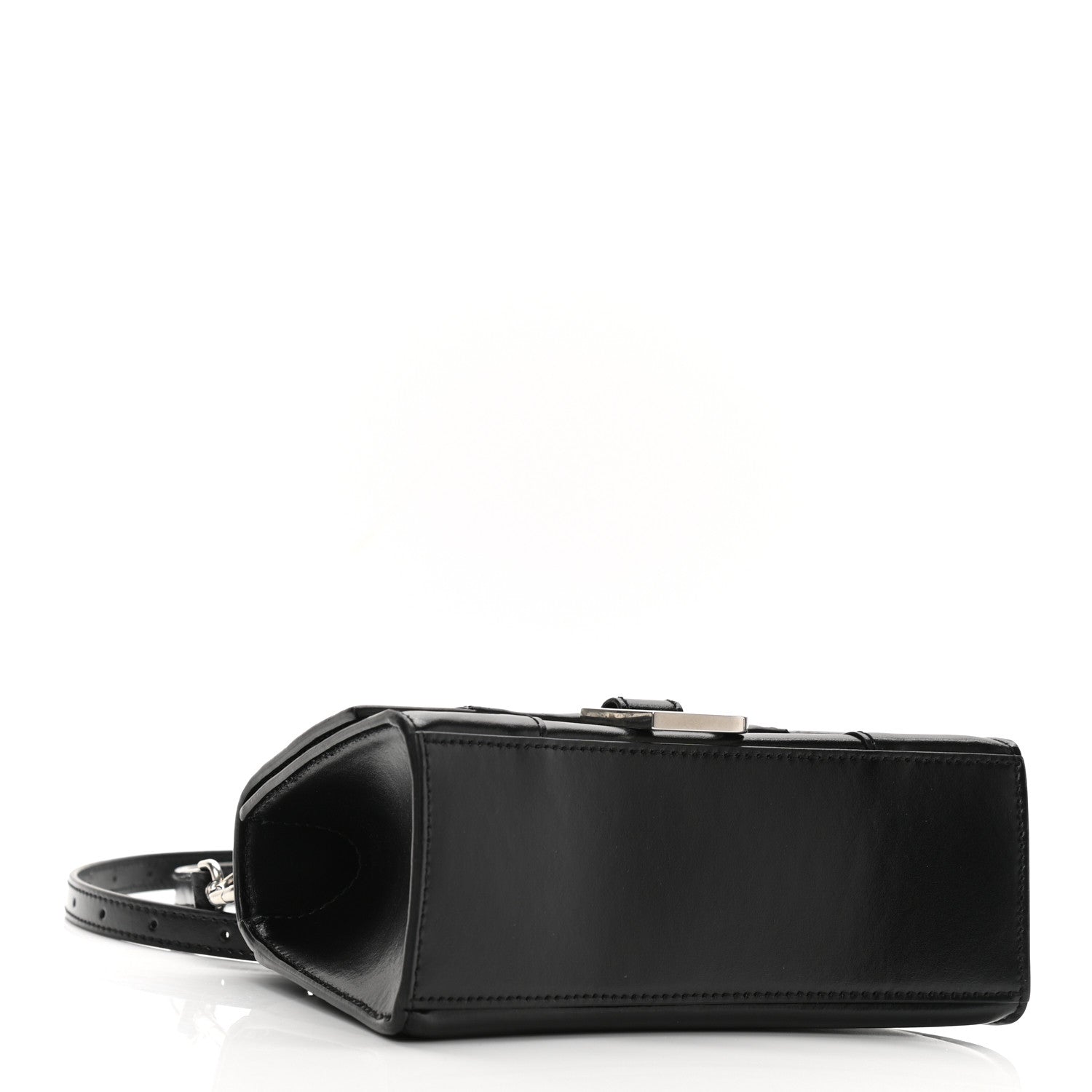 Balenciaga Box Calfskin Graffiti Logo Hourglass Top Handle Bag XS Black Silver 4 of 10