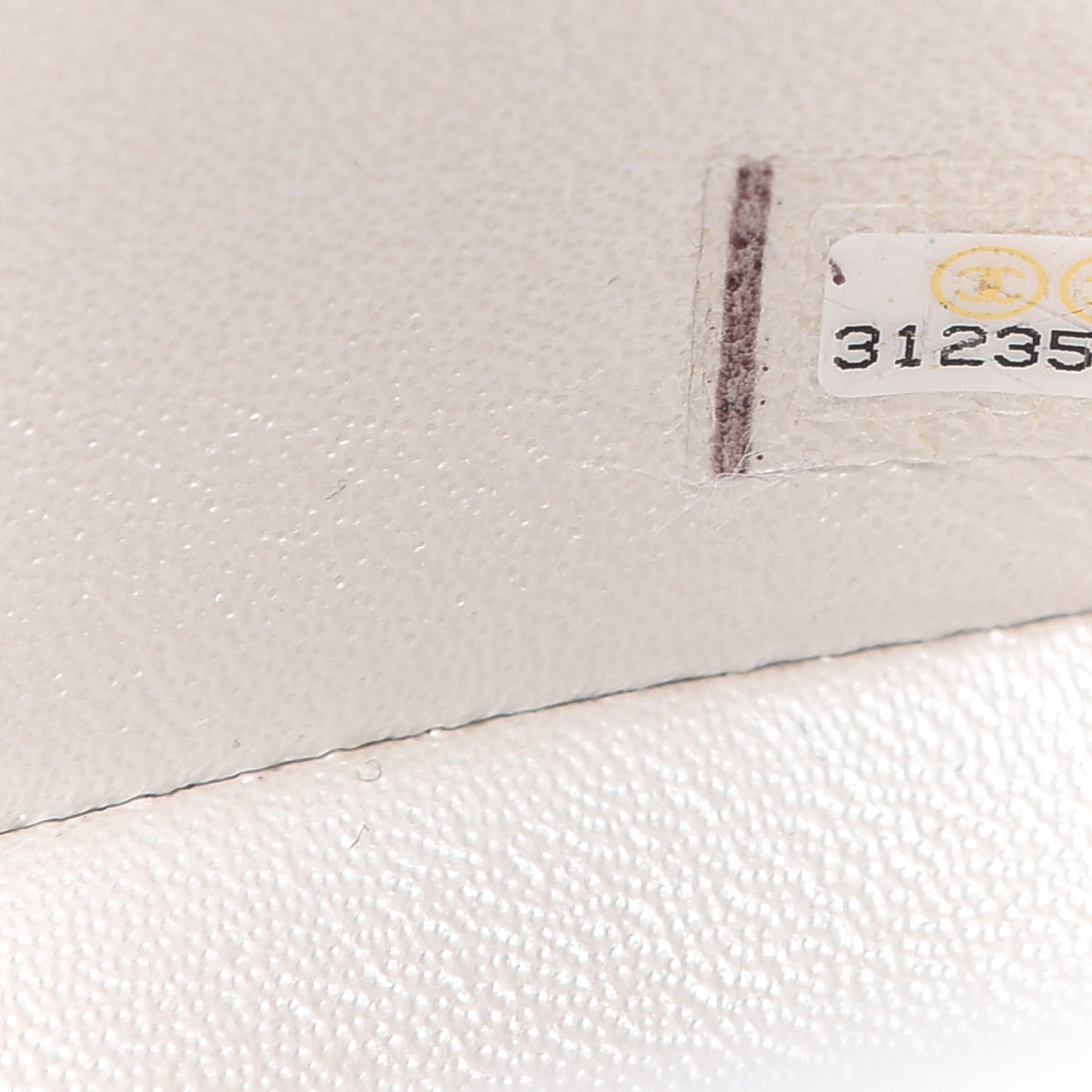Iridescent Caviar Quilted Mini Top Handle Rectangular Flap White