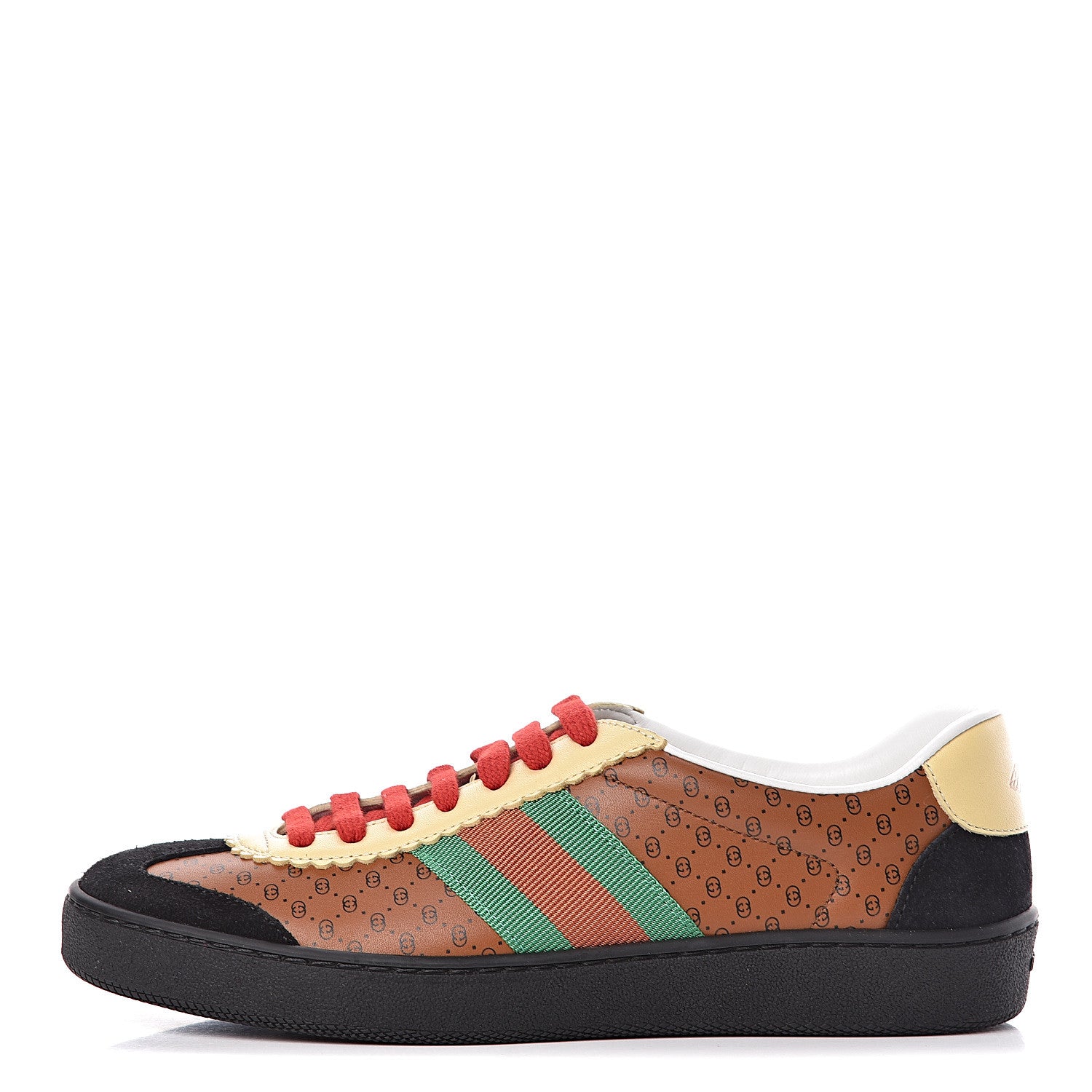 Gucci X DAPPER DAN Calfskin Suede GG Micro Monogram Womens G74 Sneakers 37 Black Cuir Burro 1 of 10