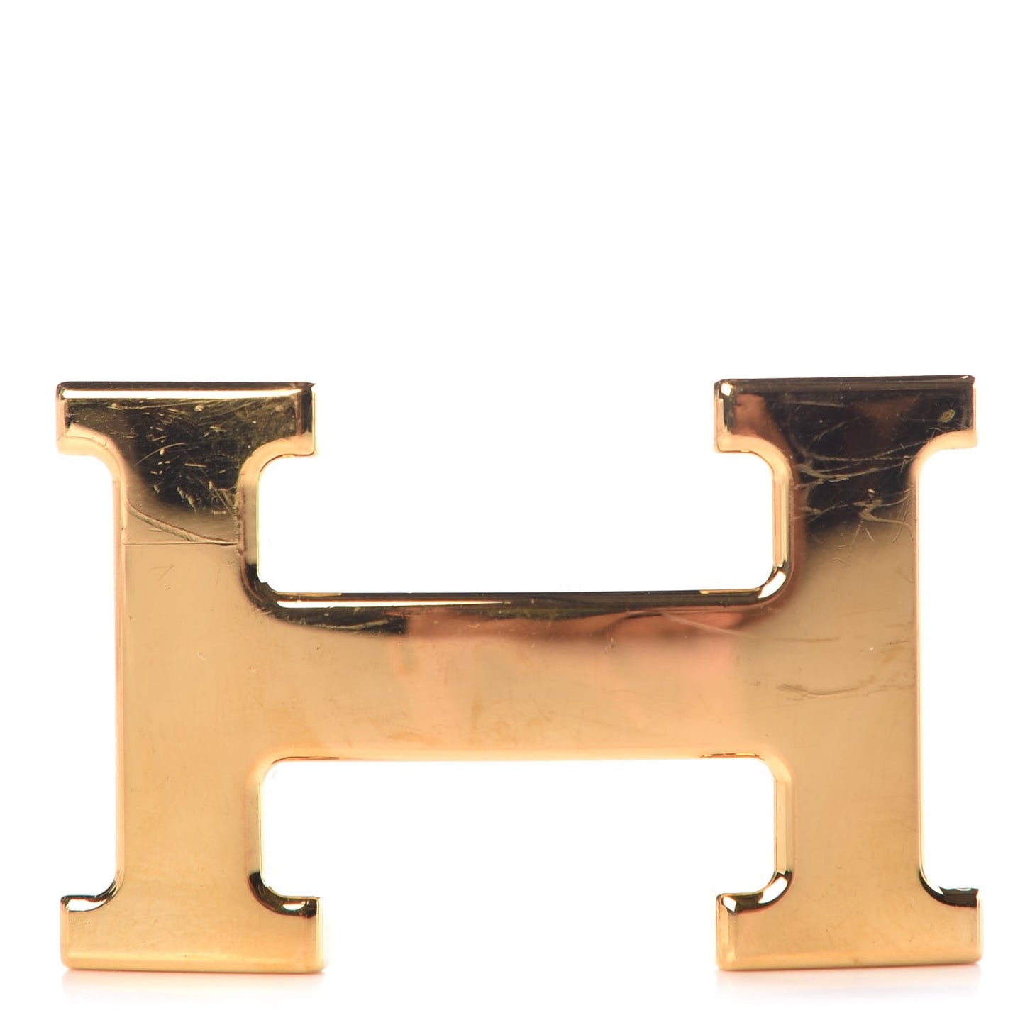Polished 32mm H Belt Buckle Gold