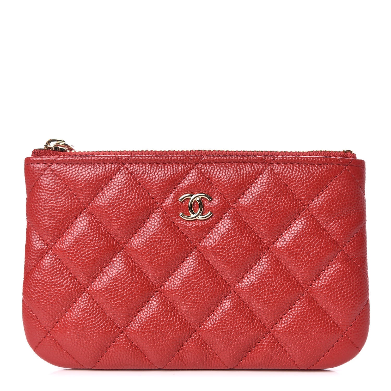 Chanel Caviar Quilted Small Cosmetic Case Red 1 of 7