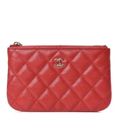 Chanel Caviar Quilted Small Cosmetic Case Red 1 of 7