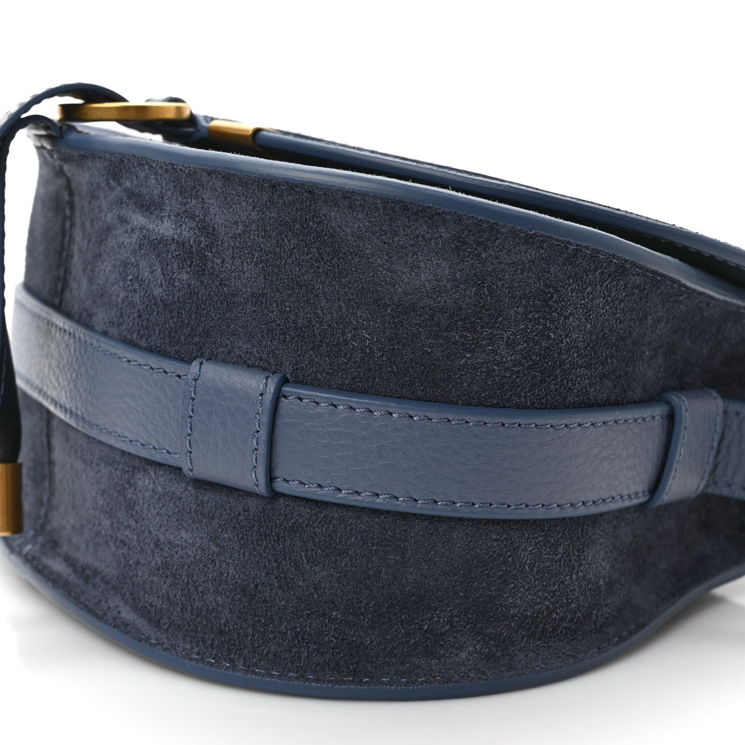 Chloe Suede Small Marcie Saddle Bag Graphite Navy 8 of 8