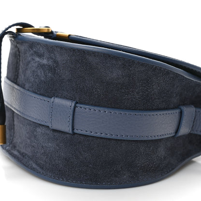Chloe Suede Small Marcie Saddle Bag Graphite Navy 8 of 8