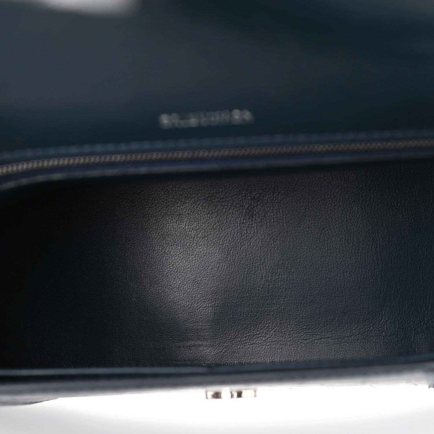 Balenciaga Shiny Calfskin Crocodile Embossed Medium Hourglass Top Handle Bag Denim Blue 5 of 13
