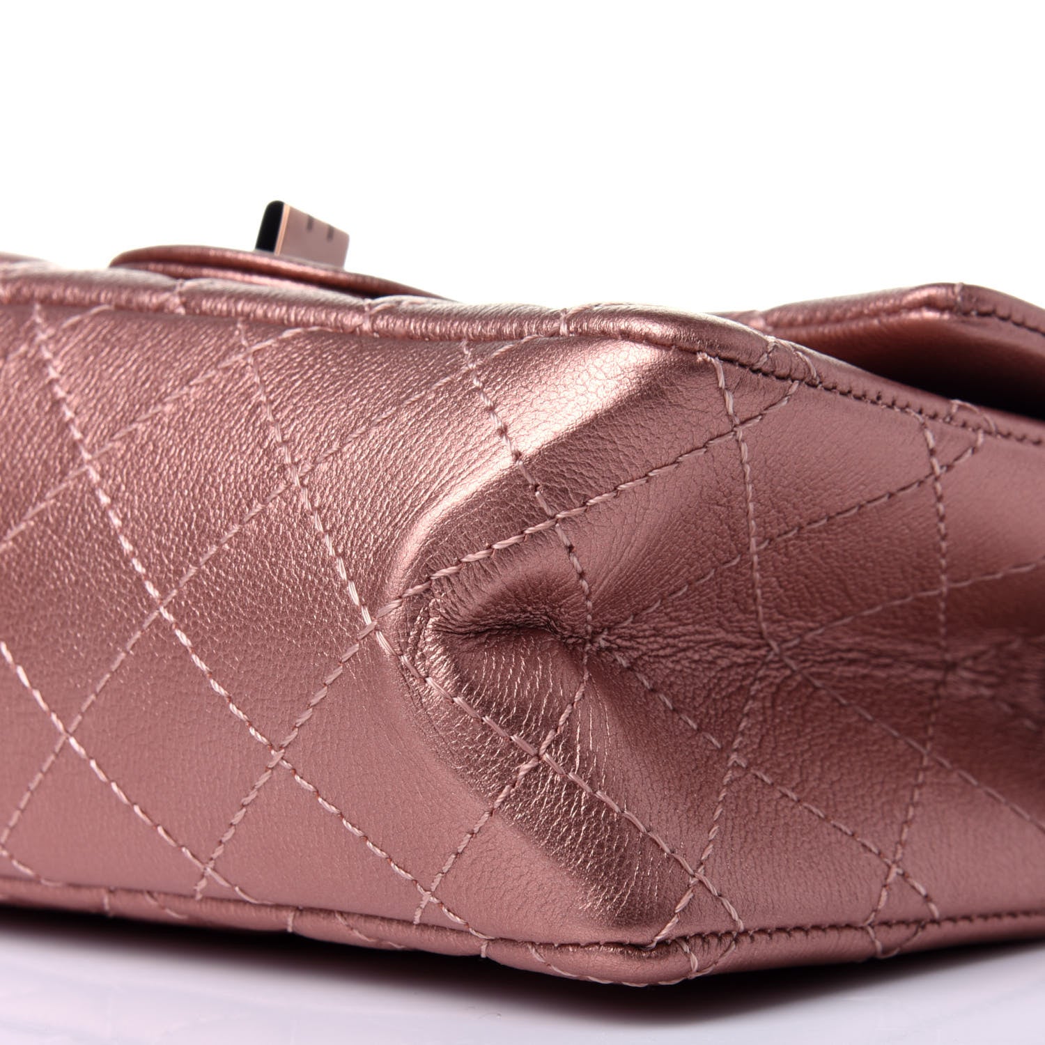 Chanel Metallic Grained Calfskin Quilted 2.55 Reissue Mini Flap Copper Pink 9 of 11