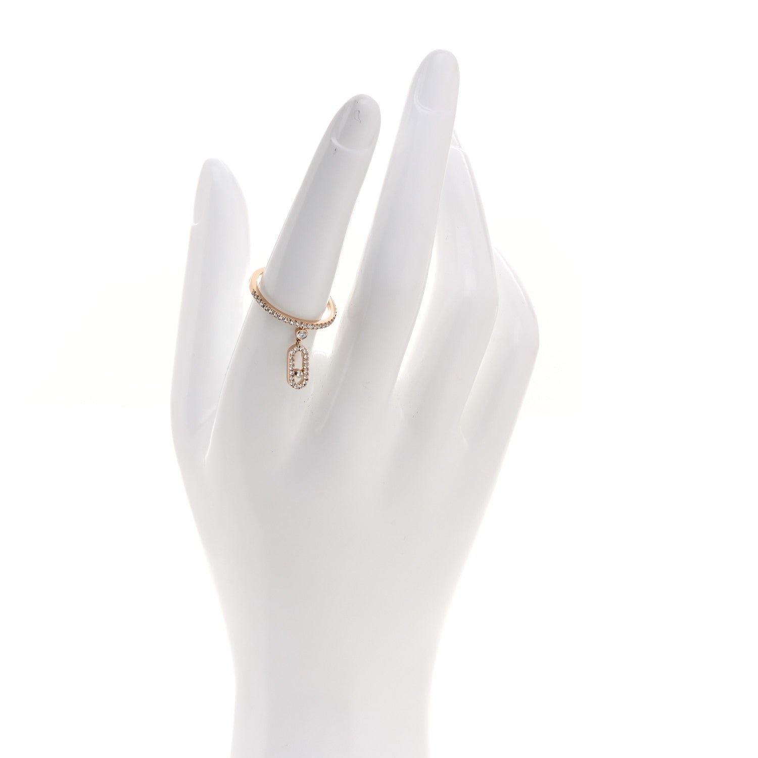 Messika 18K Rose Gold Diamond Move Uno Tassel Ring 54 6.75 2 of 5