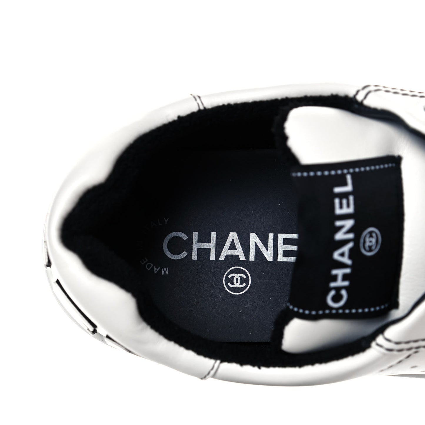 Calfskin Womens Logo Sneakers 41 White Black