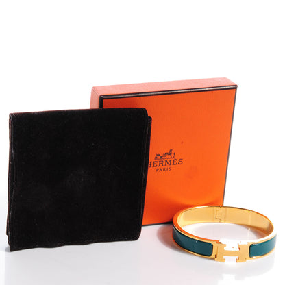 Hermes Enamel Narrow Clic Clac H Bracelet PM Malachite 4 of 5