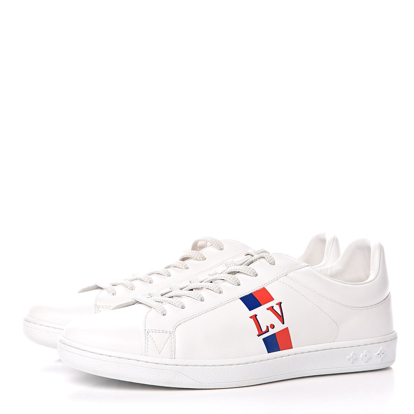 Calfskin Luxembourg Sneakers 8.5 White Red Blue