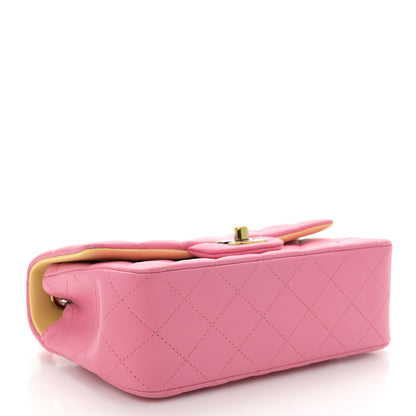 Chanel Lambskin Quilted Mini Rectangular Flap Pink Yellow 4 of 11