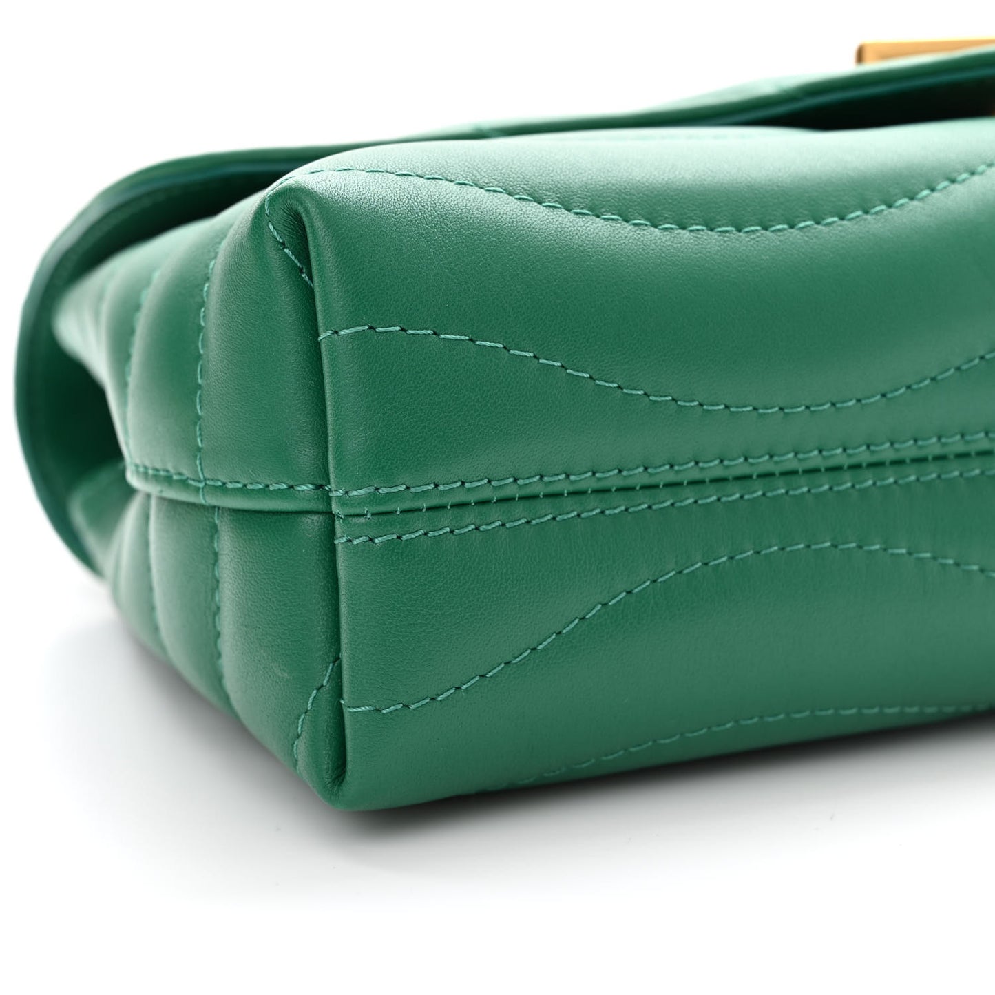 Calfskin New Wave Chain Bag MM NM Emerald