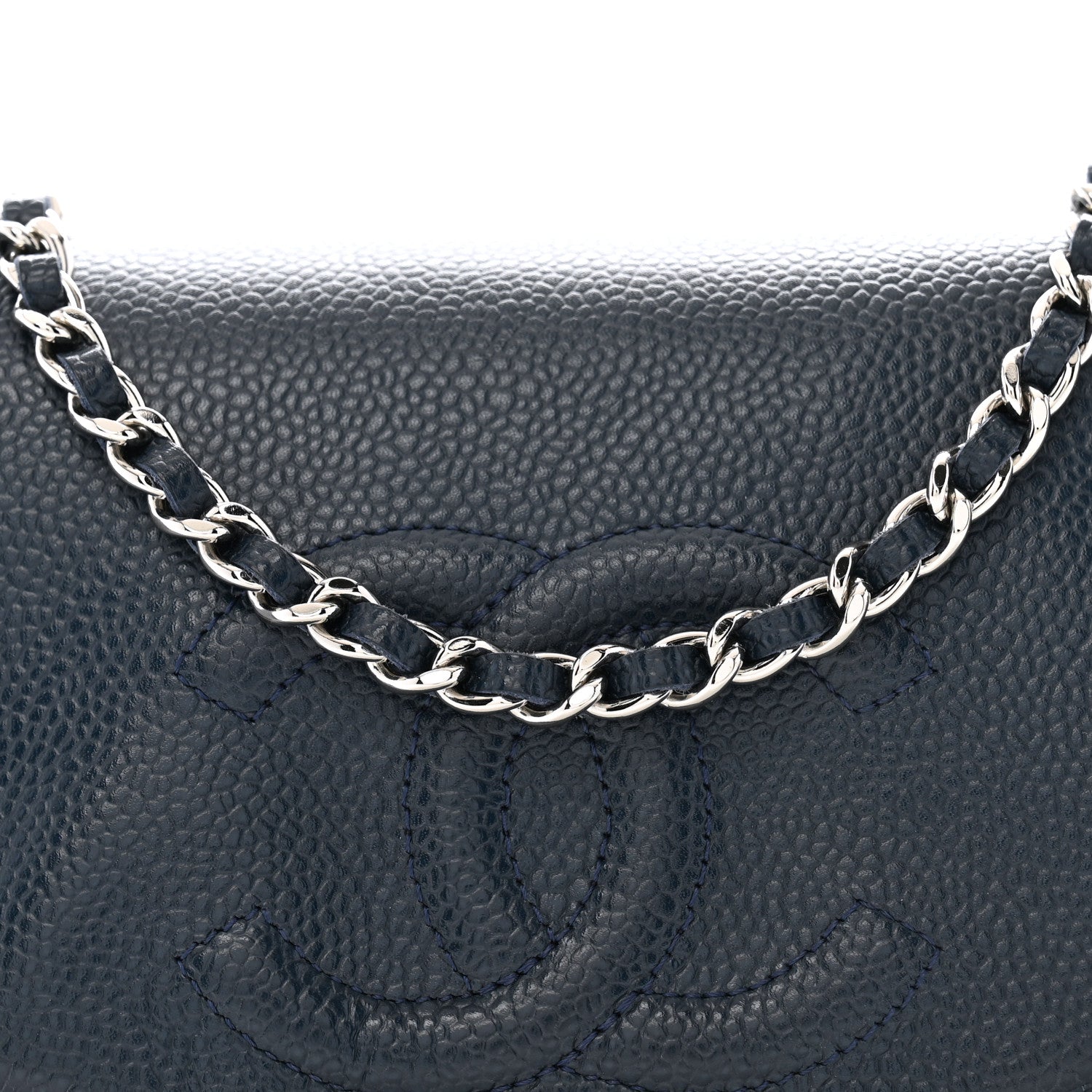 Chanel Caviar Half Moon Wallet On Chain WOC Marine 9 of 14