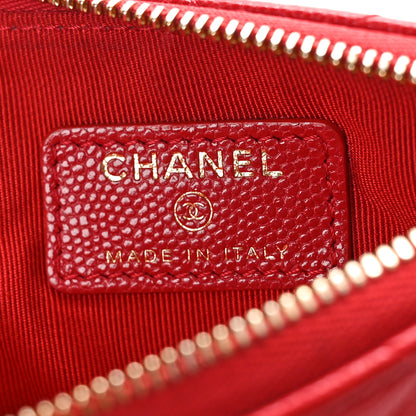 Chanel Caviar Quilted Small Cosmetic Case Red 6 of 8