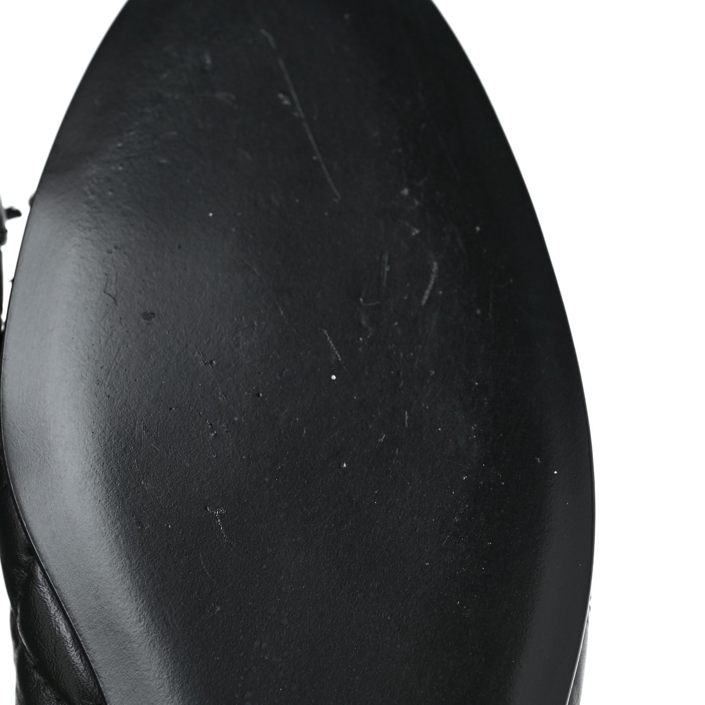 Aged Calfskin Quilted CC Cap Toe Ballerina Flats 37 Black