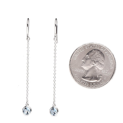 Tiffany Platinum Aquamarine .10ct Color By The Yard Drop Earrings 2 of 3