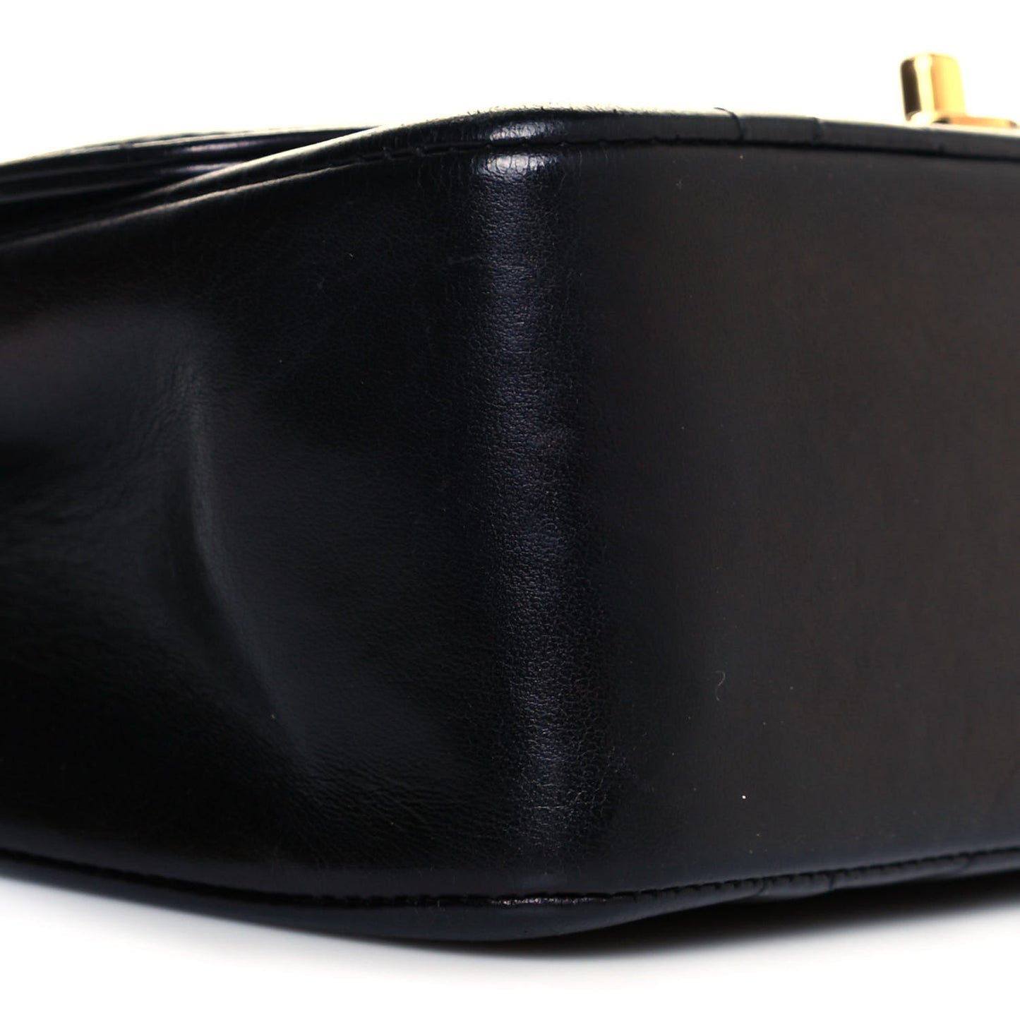 Lambskin Quilted Small Single Flap Black