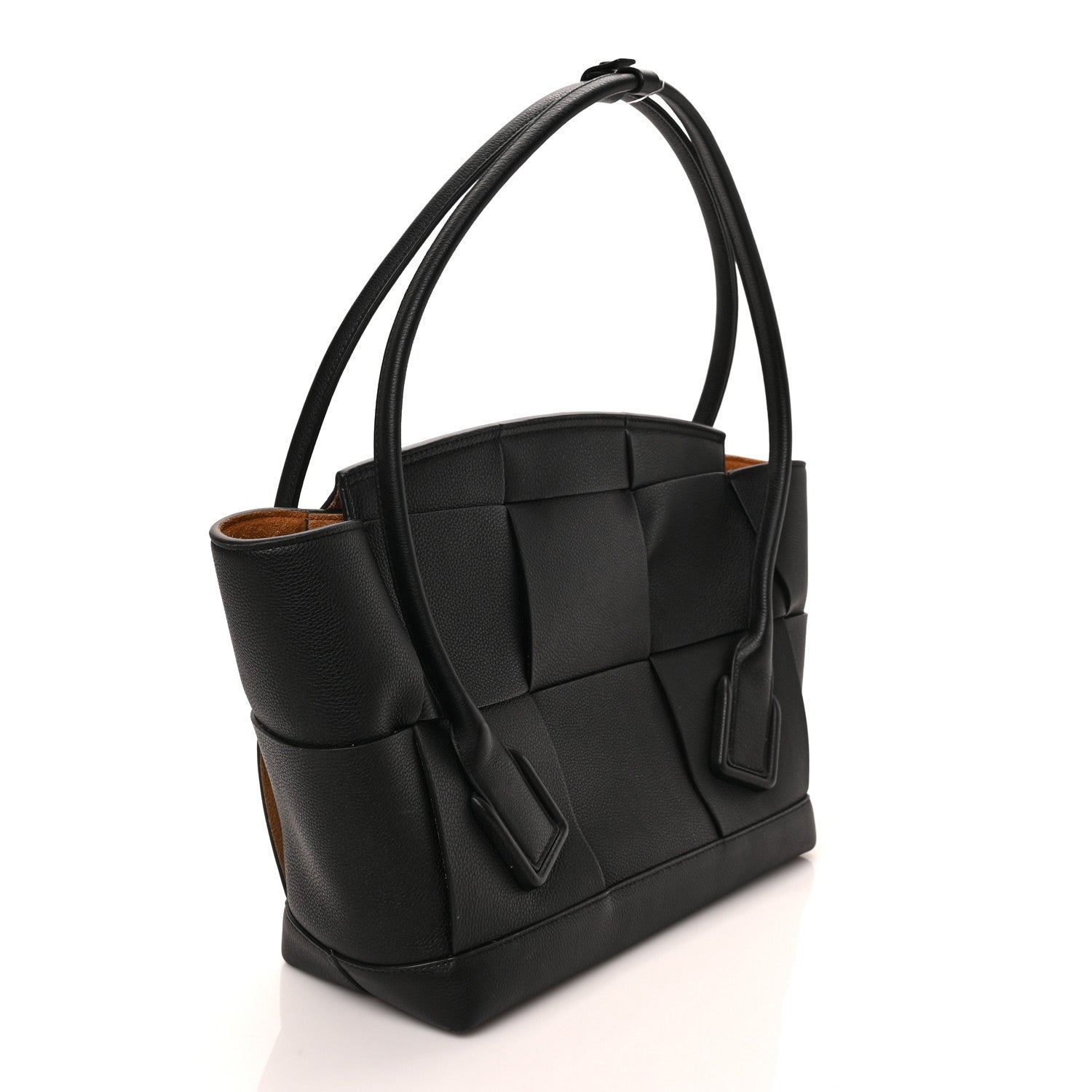 Bottega Veneta Grained Calfskin Maxi Intrecciato Medium Arco Black 3 of 8