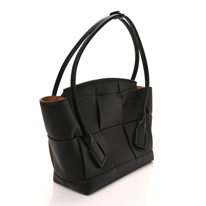 Bottega Veneta Grained Calfskin Maxi Intrecciato Medium Arco Black 3 of 8