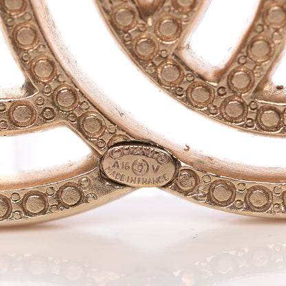 Chanel Crystal CC Brooch Gold 4 of 5