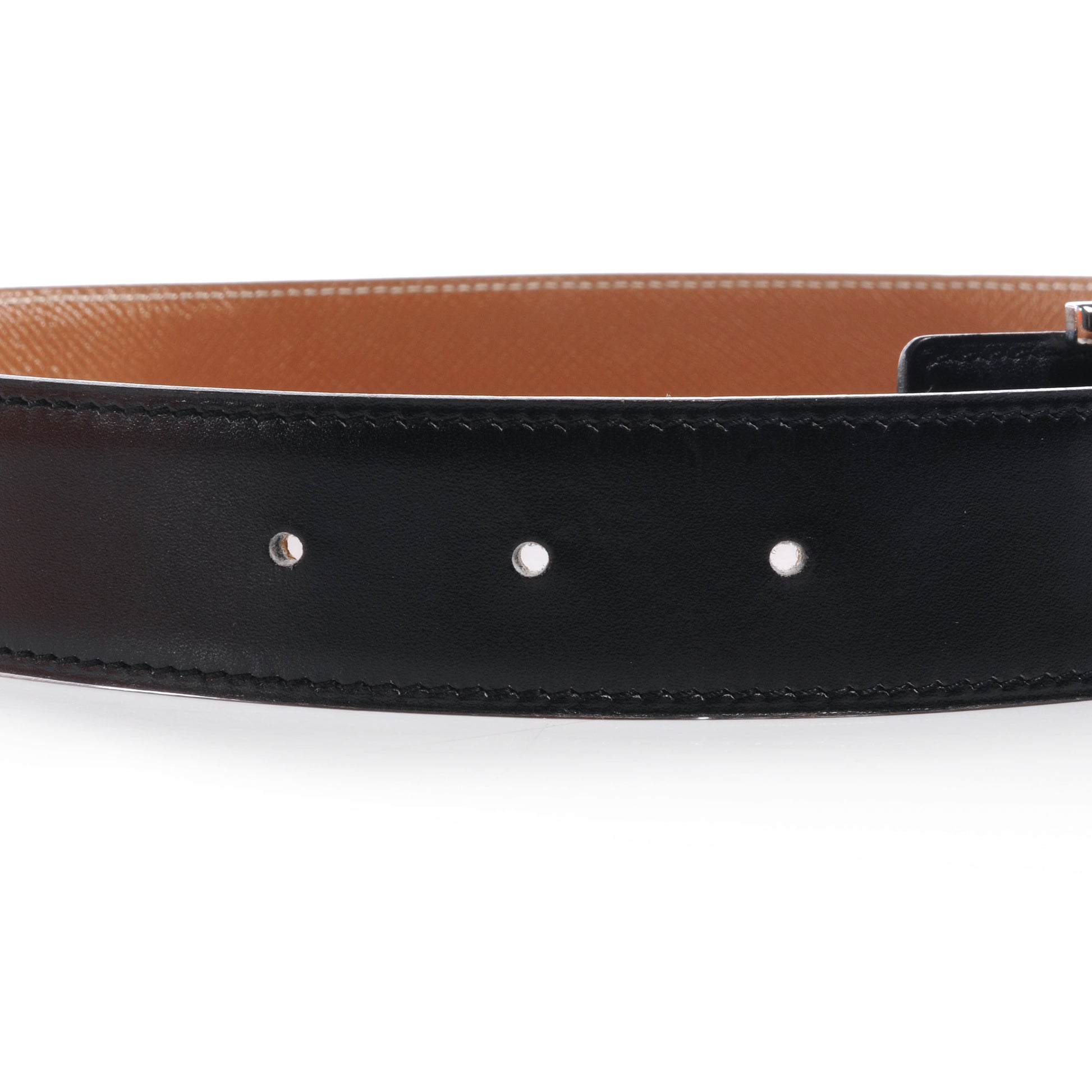 Hermes Box Courchevel 32mm H Belt 65 Black Gold 5 of 9
