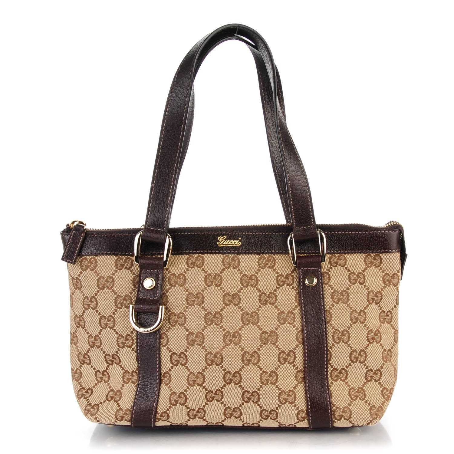 Gucci Monogram Small Abbey Tote Dark Brown 1 of 9