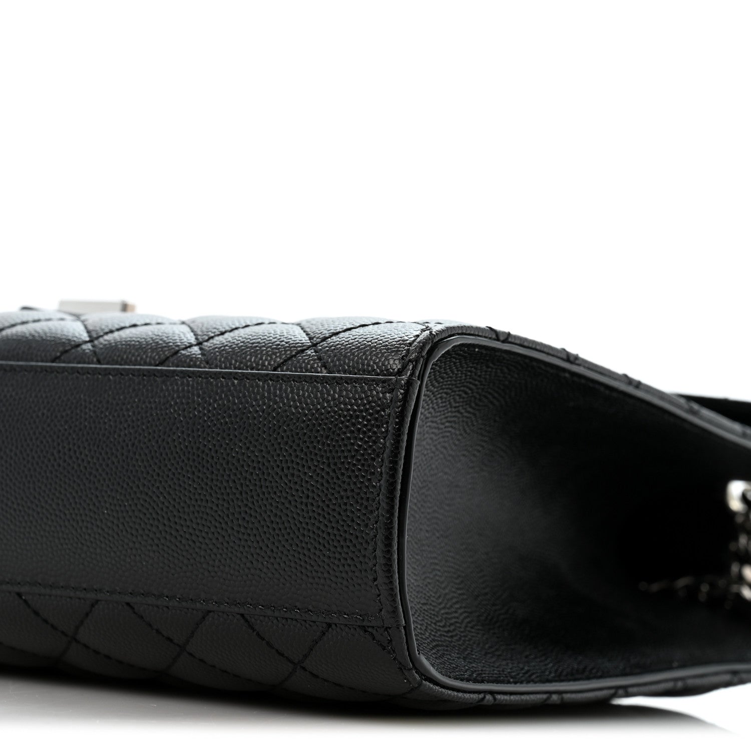 Saint Laurent Grain De Poudre Textured Mixed Matelasse Large Triquilt Monogram Satchel Black 10 of 11