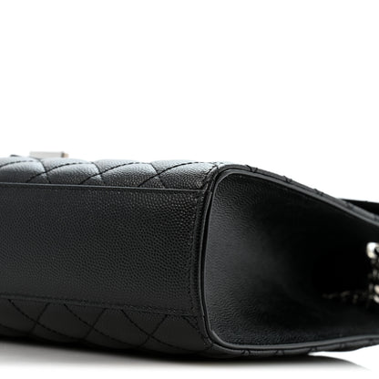 Saint Laurent Grain De Poudre Textured Mixed Matelasse Large Triquilt Monogram Satchel Black 10 of 11