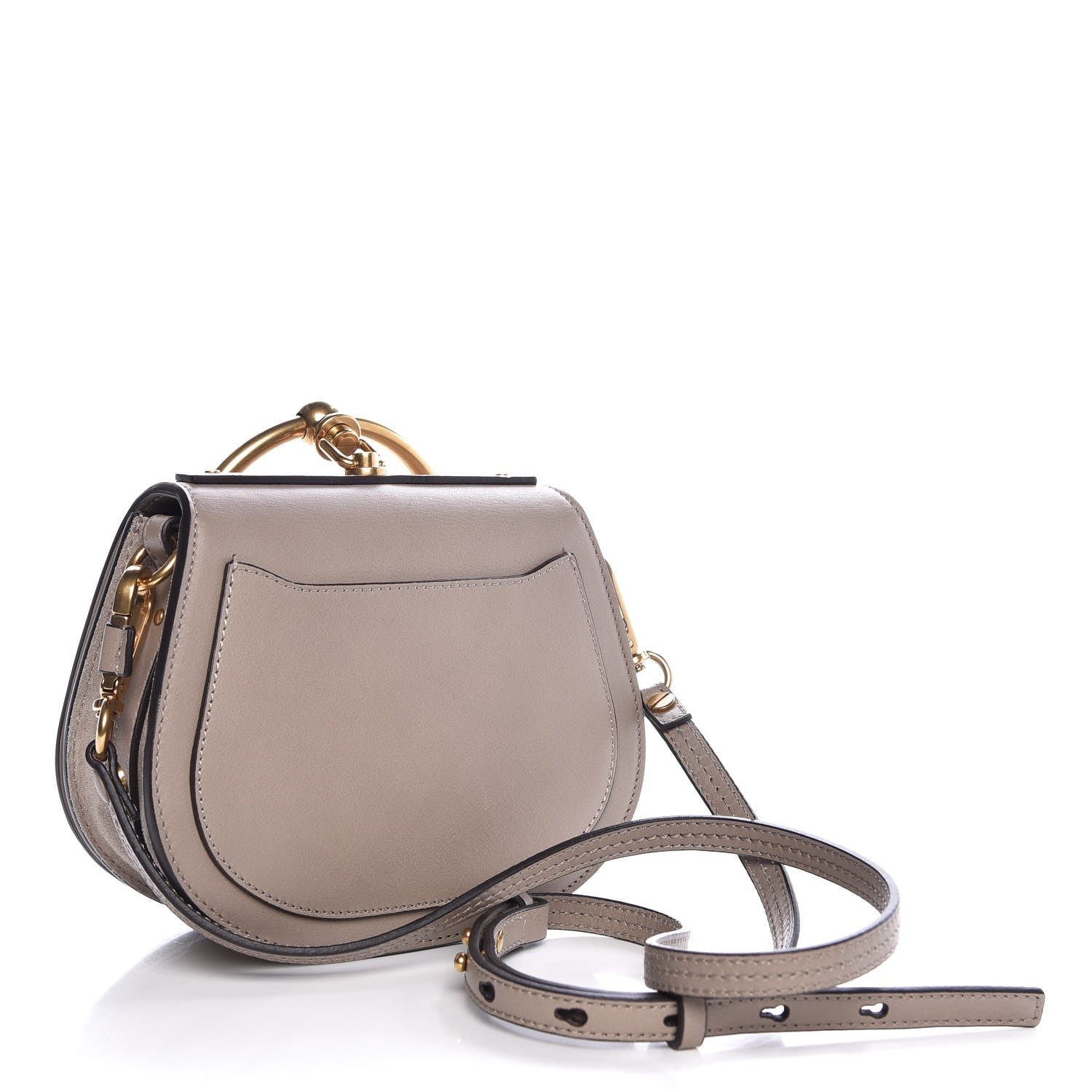 Chloe Calfskin Suede Small Nile Bracelet Bag Motty Grey 3 of 8