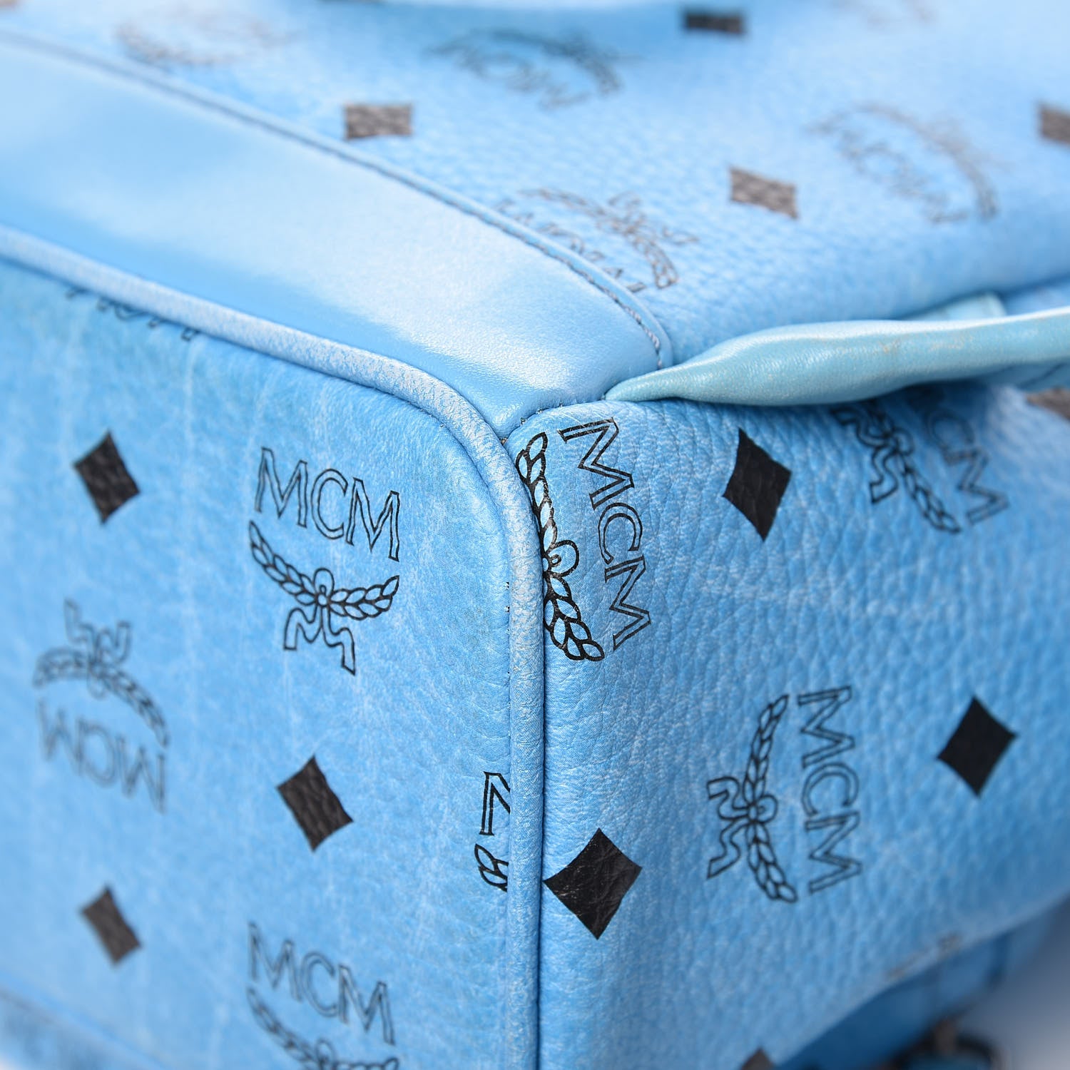 MCM Visetos Mini Stark Backpack Blue 17 of 17