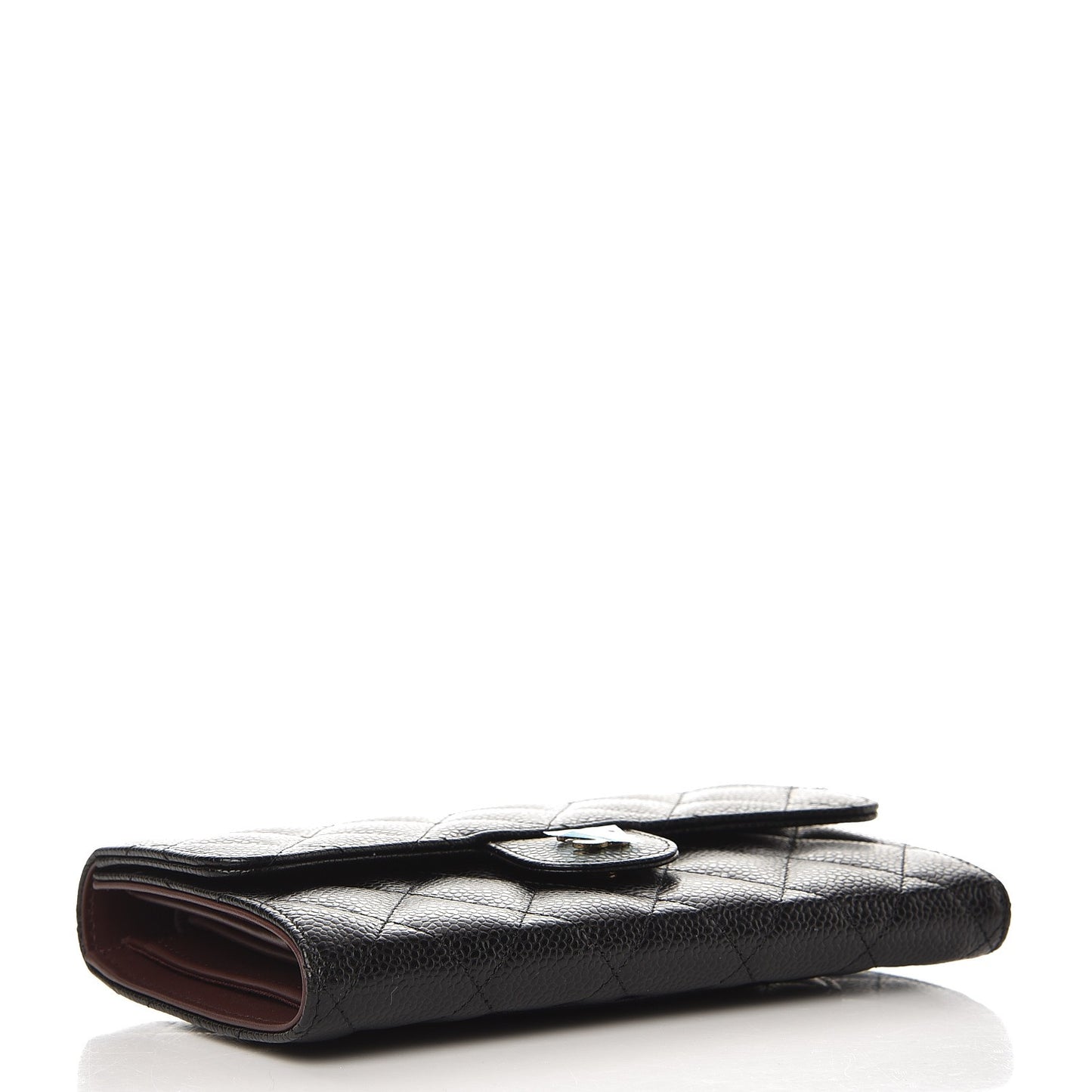 Caviar Quilted Large Flap Wallet Black