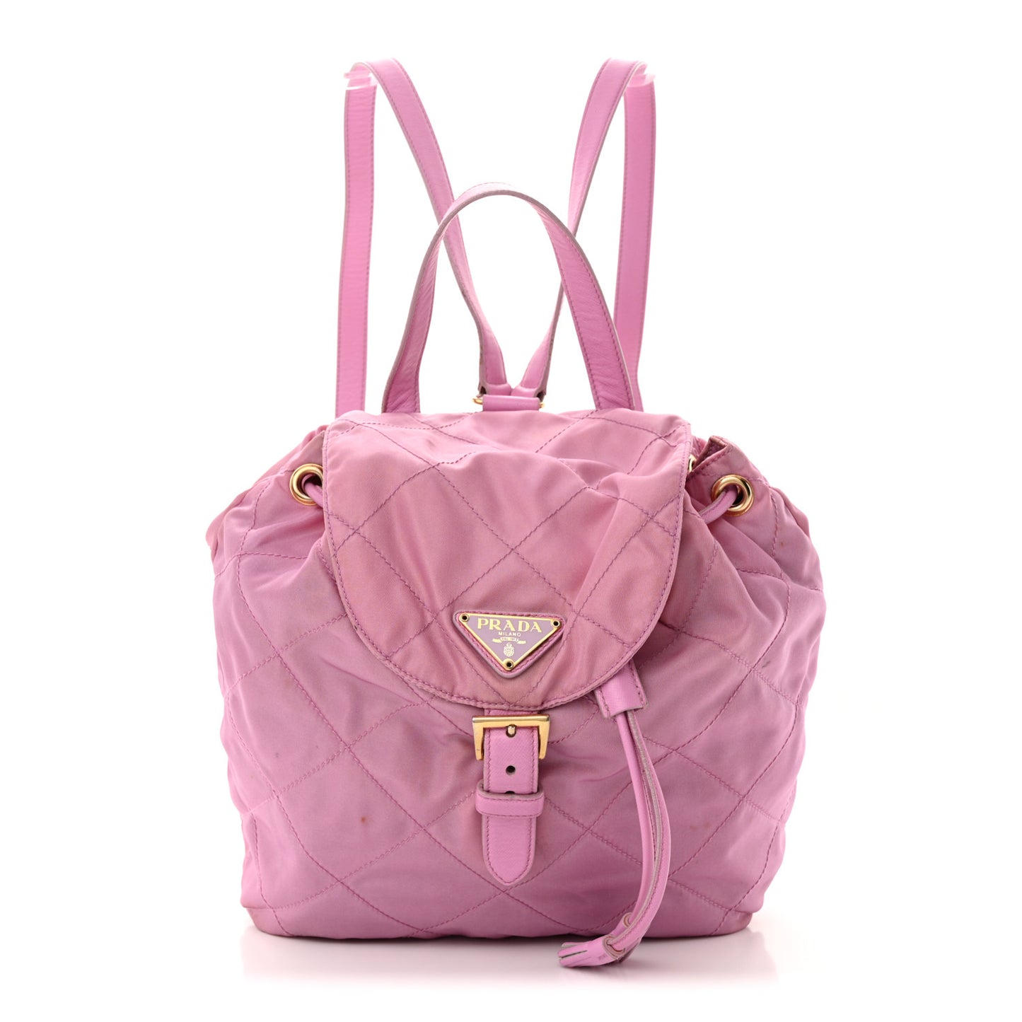 Tessuto Nylon Vela Quilted Cinch Backpack Pink