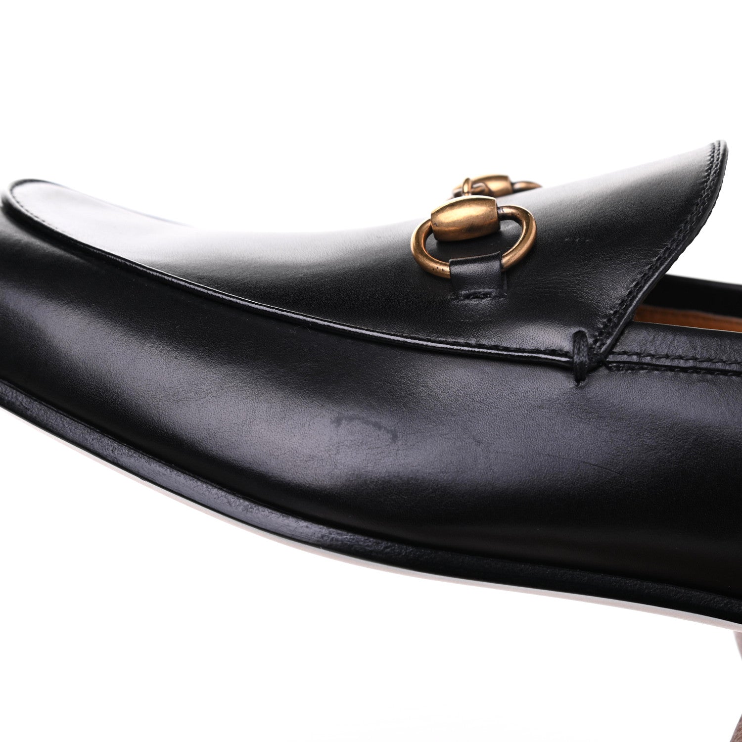 Gucci Calfskin Horsebit Mens Jordaan Loafers 9.5 Black 10 of 11
