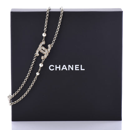 Chanel Pearl Crystal CC Camellia Express Necklace Gold 6 of 6