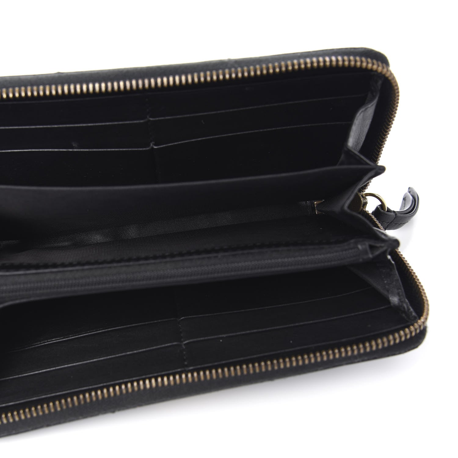 Gucci Calfskin Matelasse GG Marmont Zip Around Wallet Black 4 of 7