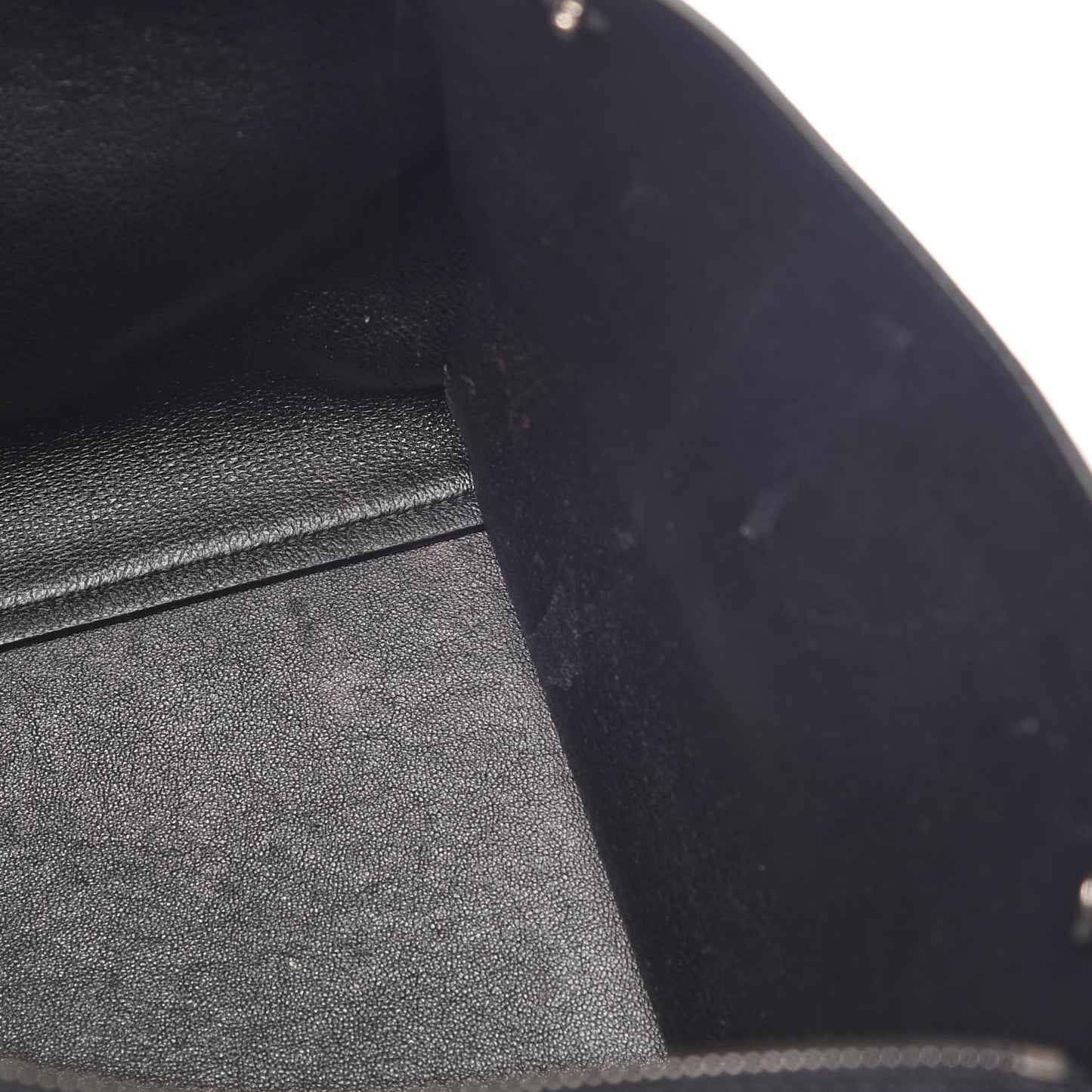 Drummed Calfskin Suede Small Trapeze Black
