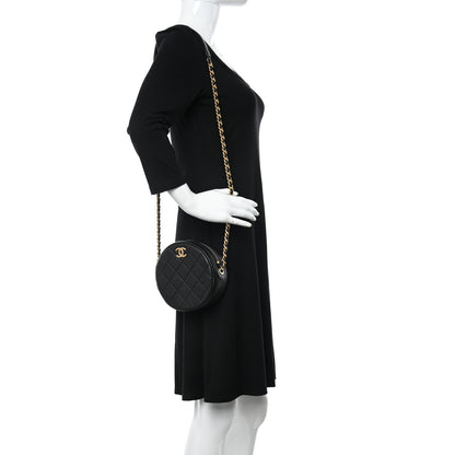 Chanel Caviar Quilted Small Round Bag With Chain Black 2 of 11