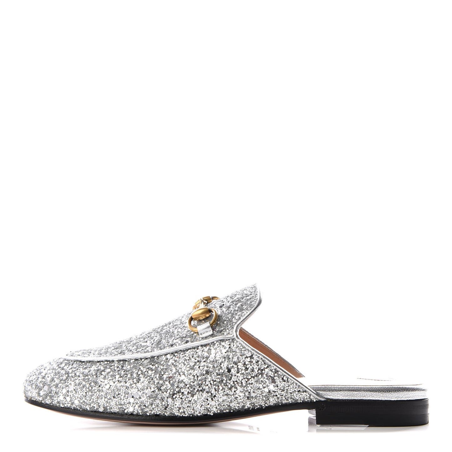 Glitter Womens Princetown Slippers 35 Silver